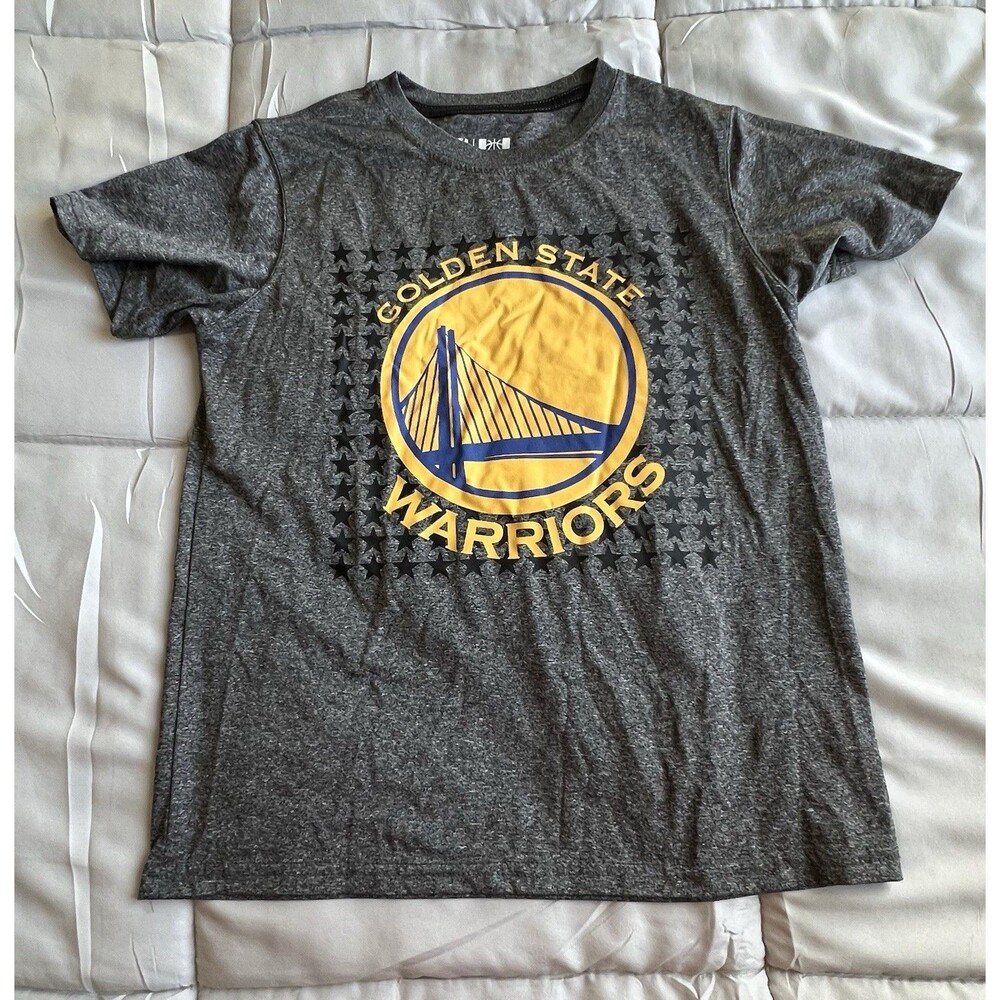 NBA Golden State Warriors #30 Curry Basketball T-Shirt Youth Boys Size L Gray